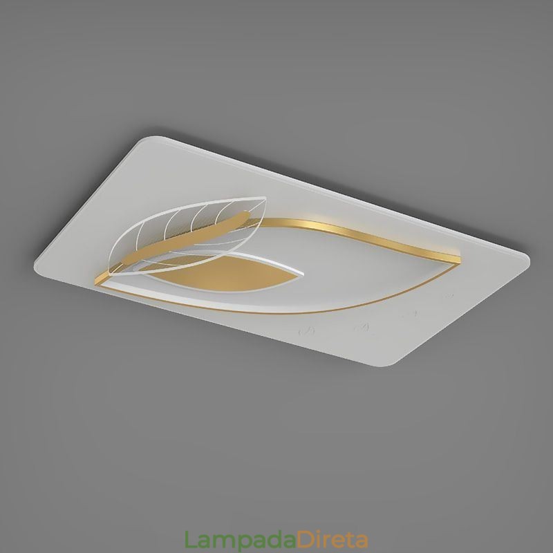 Luminária de teto de luxo com design criativo de folhas
