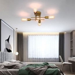 Luminária de teto embutida com 4 soquetes para luz