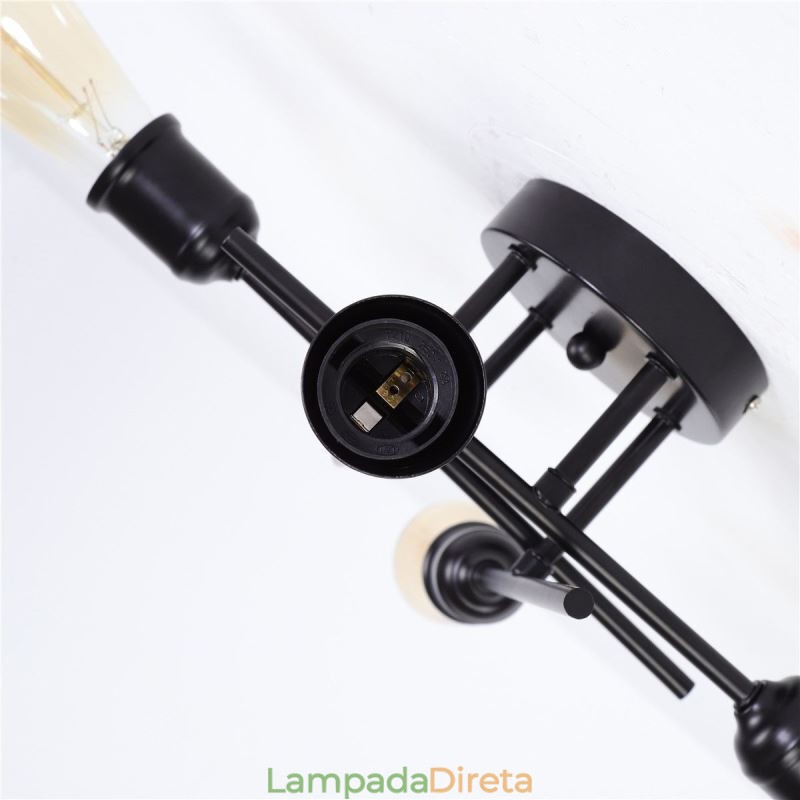 Luminária de teto embutida com 4 soquetes para luz