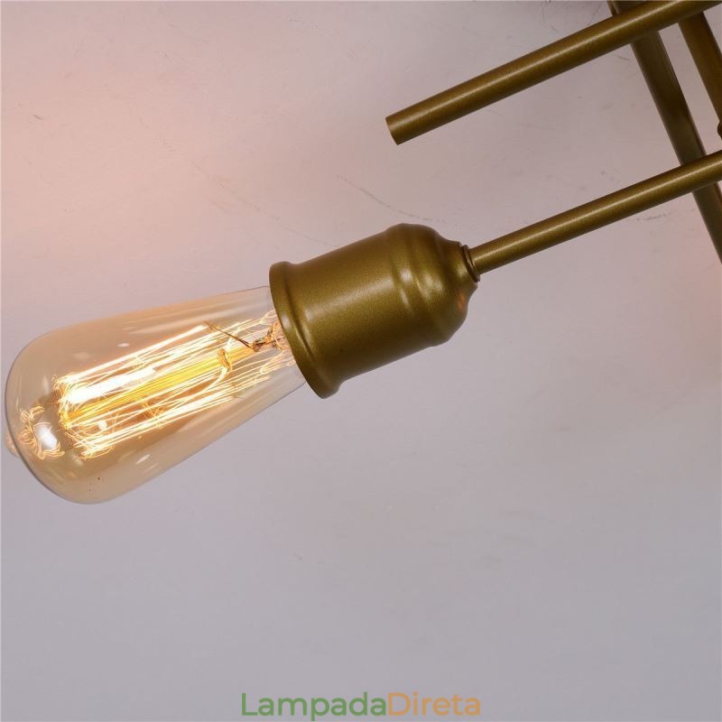 Luminária de teto embutida com 4 soquetes para luz