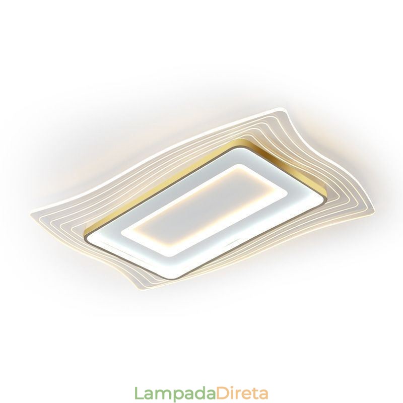 Luminária de teto moderna embutida em formato quadrado