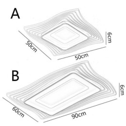 Luminária de teto moderna embutida em formato quadrado