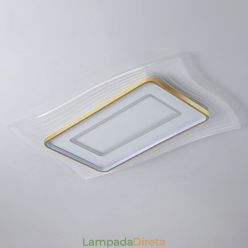 Luminária de teto moderna embutida em formato quadrado