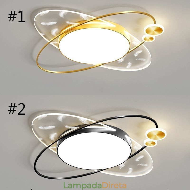Luminária de teto moderna embutida com formato de planeta