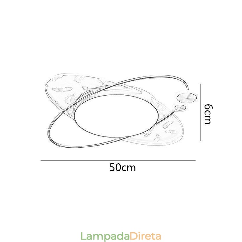 Luminária de teto moderna embutida com formato de planeta