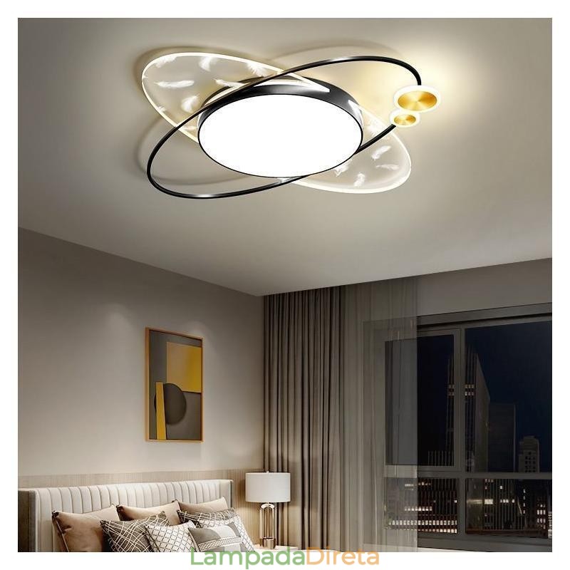 Luminária de teto moderna embutida com formato de planeta