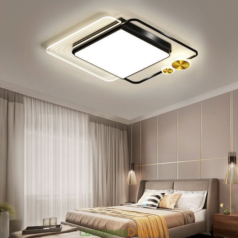 Luminária de teto nórdica quadrada de acrílico embutida para teto