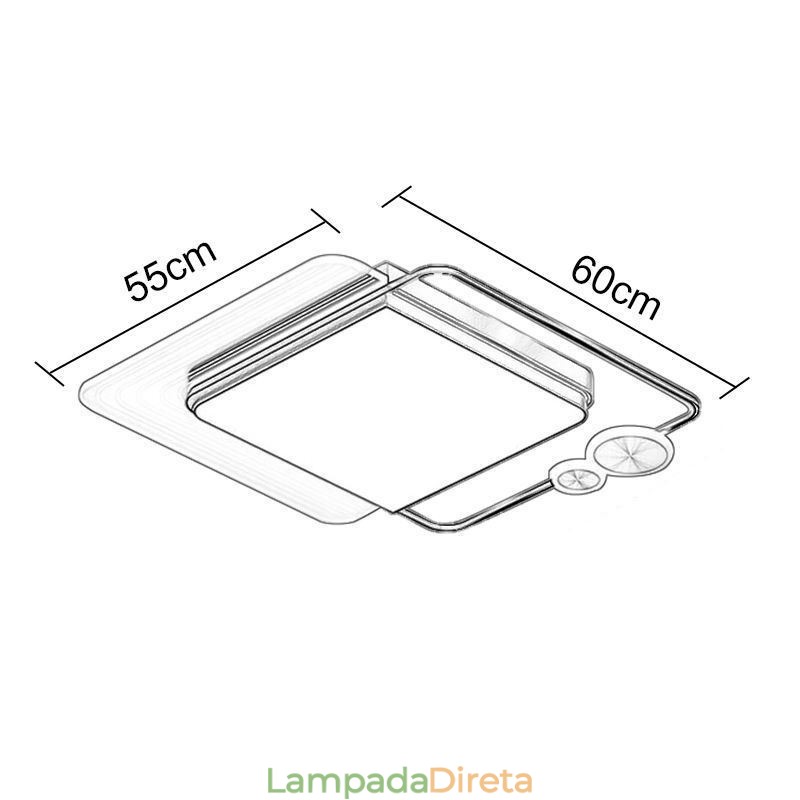 Luminária de teto nórdica quadrada de acrílico embutida para teto