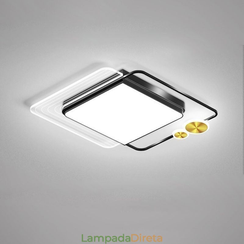 Luminária de teto nórdica quadrada de acrílico embutida para teto