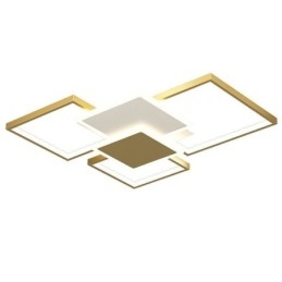 Luminária de teto geométrica moderna dourada embutida com 2 camadas