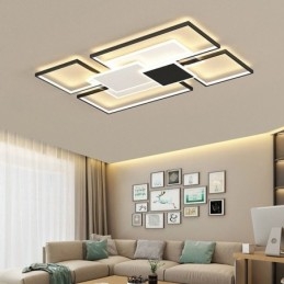 Luminária de teto geométrica moderna dourada embutida com 2 camadas