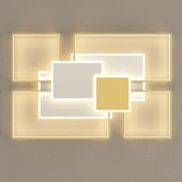 Luminária de teto geométrica moderna dourada embutida com 2 camadas