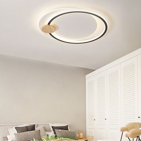 Luminária de teto moderna de acrílico com 2 anéis e montagem embutida Luminária de teto moderna de acrílico com 2 anéis e montagem embutida