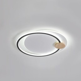 Luminária de teto moderna de acrílico com 2 anéis e montagem embutida