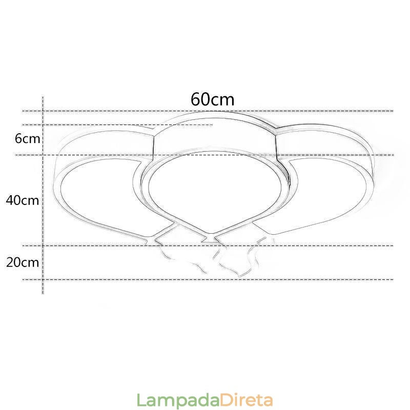 Luminária de teto embutida moderna, luminária de teto com abajur de balão adorável