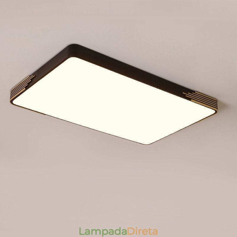 Luminária de teto moderna embutida Luminária de teto retangular