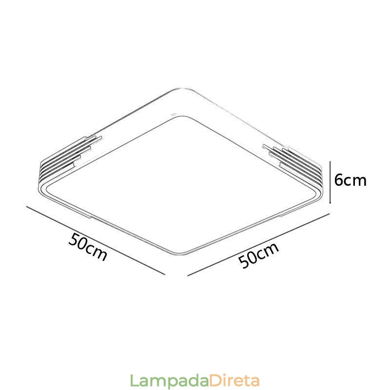 Luminária de teto moderna embutida Luminária de teto quadrada