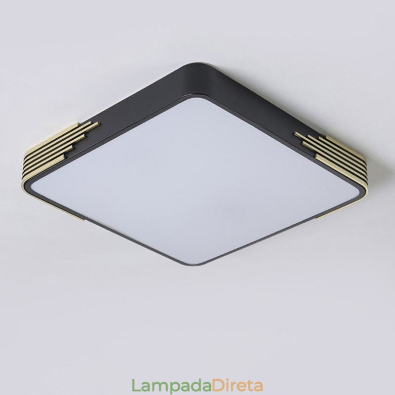 Luminária de teto moderna embutida Luminária de teto quadrada