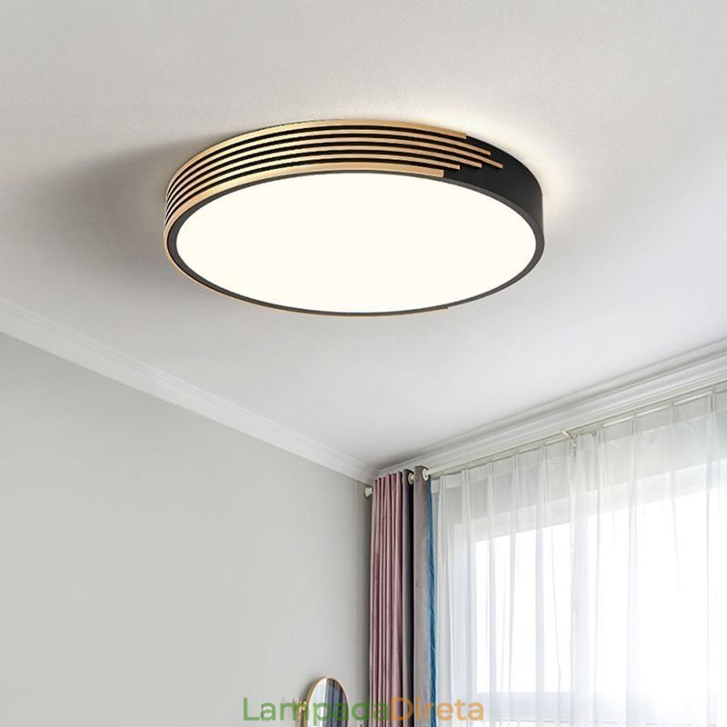 Luminária de teto moderna embutida com iluminação circular
