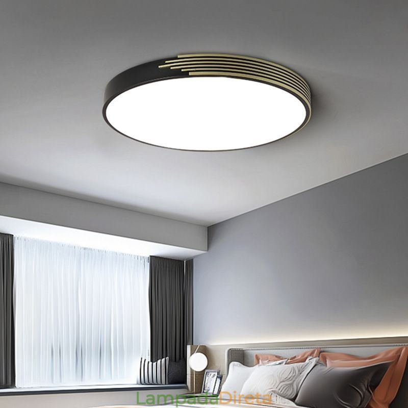 Luminária de teto moderna embutida com iluminação circular