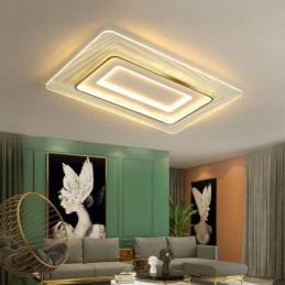 Luminária de teto retangular embutida, luminária de teto ultrafina e acrílica minimalista