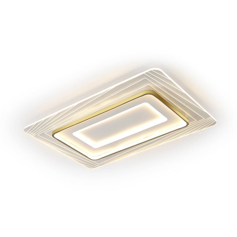 Luminária de teto retangular embutida, luminária de teto ultrafina e acrílica minimalista
