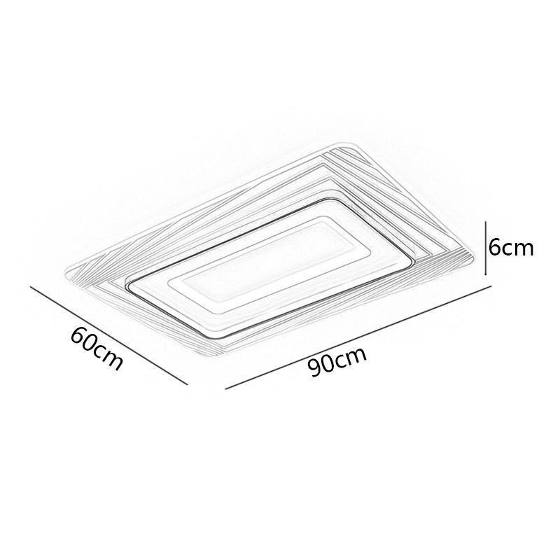 Luminária de teto retangular embutida, luminária de teto ultrafina e acrílica minimalista