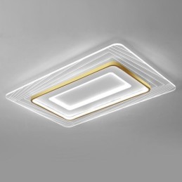 Luminária de teto retangular embutida, luminária de teto ultrafina e acrílica minimalista