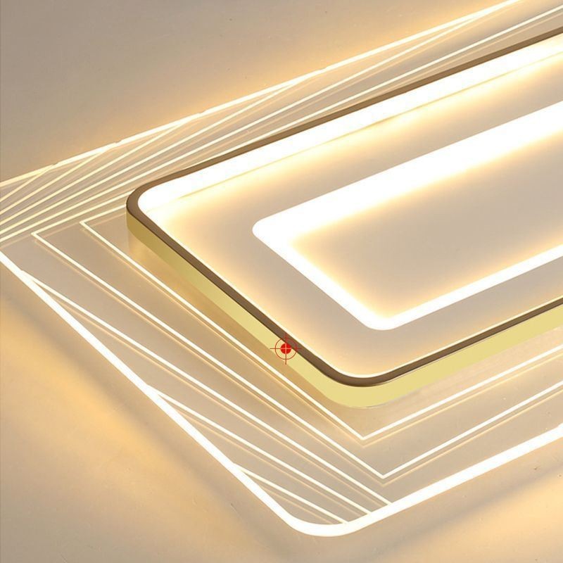 Luminária de teto retangular embutida, luminária de teto ultrafina e acrílica minimalista