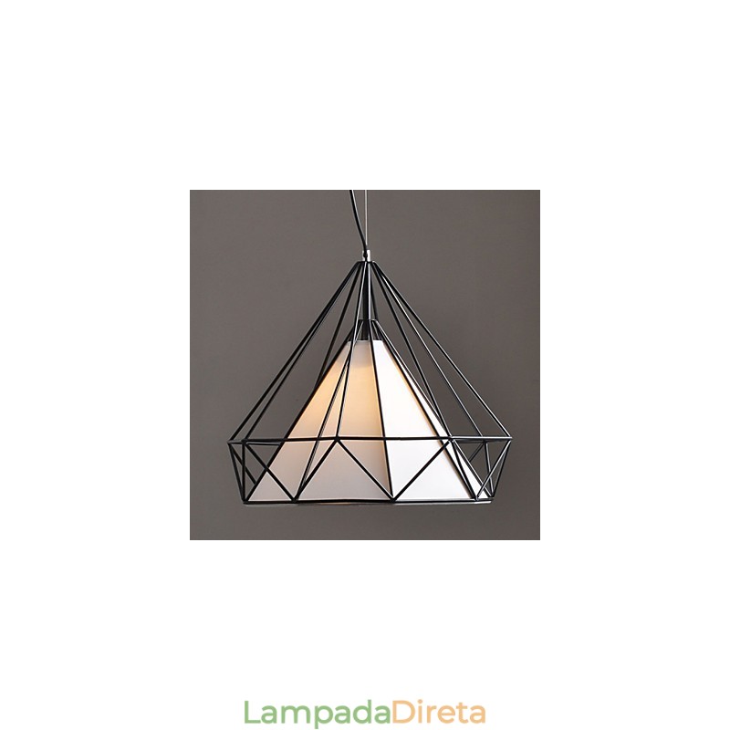 Lustre 1 Luz Simples Artístico Aço Inox Chapeado