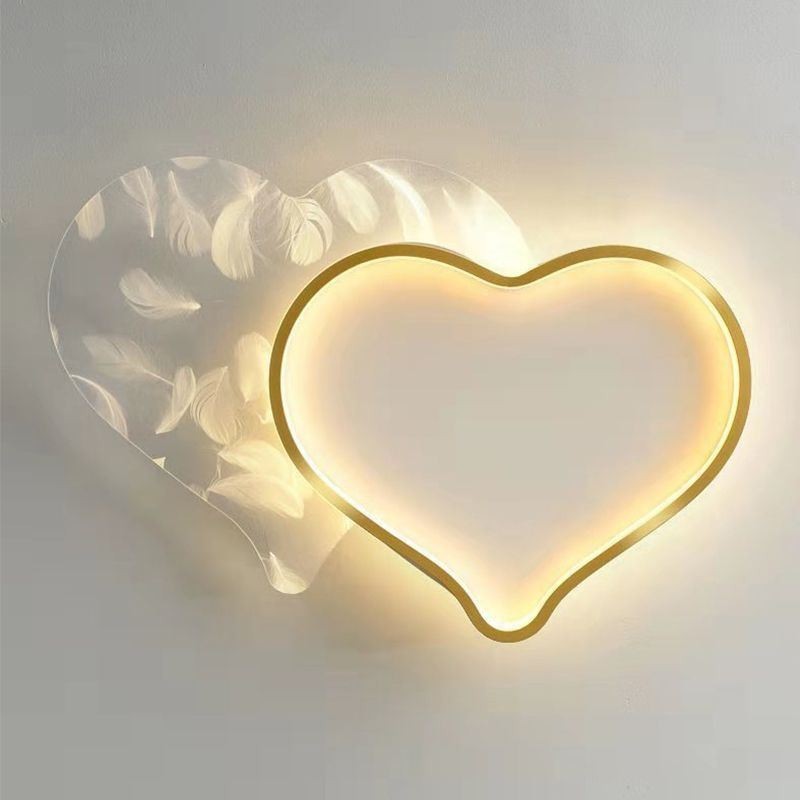 Luzes modernas em forma de coração para teto embutido para meninas