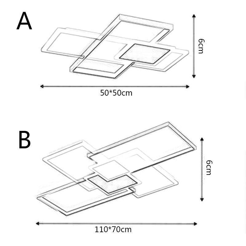 Luminária de teto moderna quadrada de acrílico embutida para teto