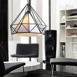 Lustre 1 Luz Simples Artístico Aço Inox Chapeado