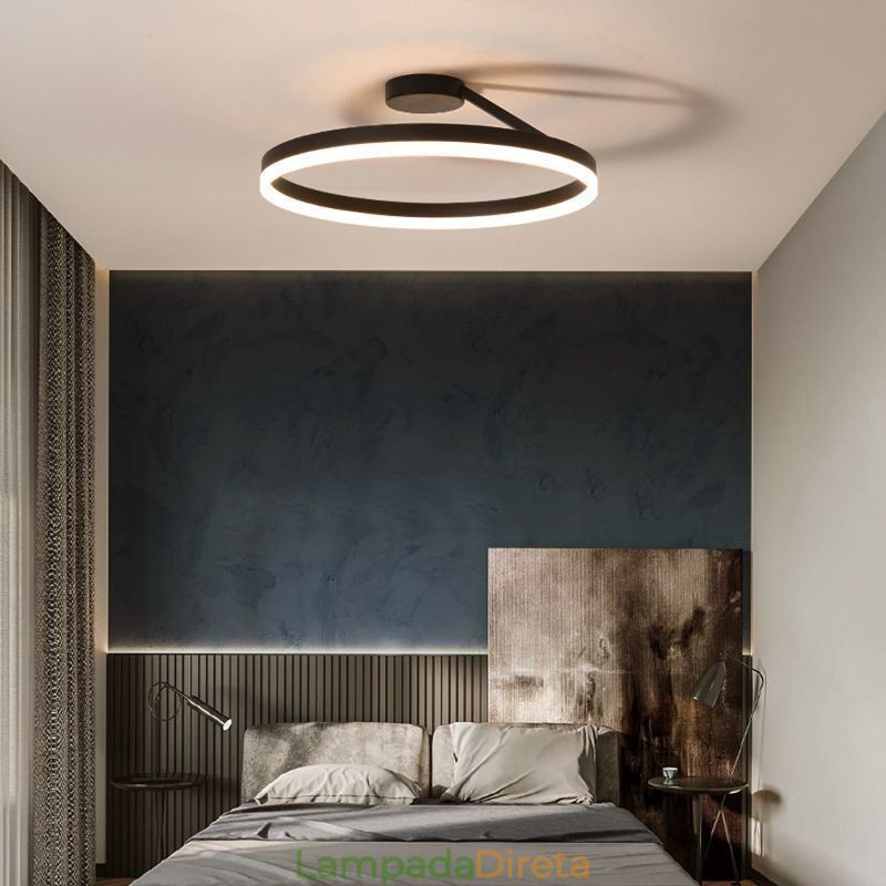Luminária de teto moderna embutida, luminária de iluminação circular com abajur de acrílico