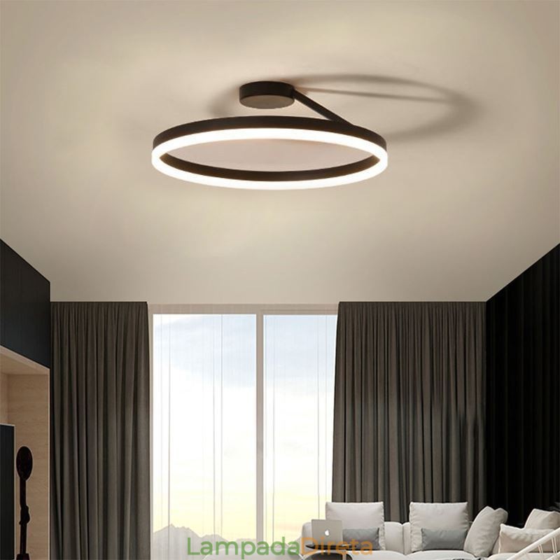 Luminária de teto moderna embutida, luminária de iluminação circular com abajur de acrílico