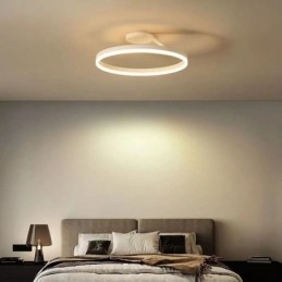 Luminária de teto moderna embutida, luminária de iluminação circular com abajur de acrílico