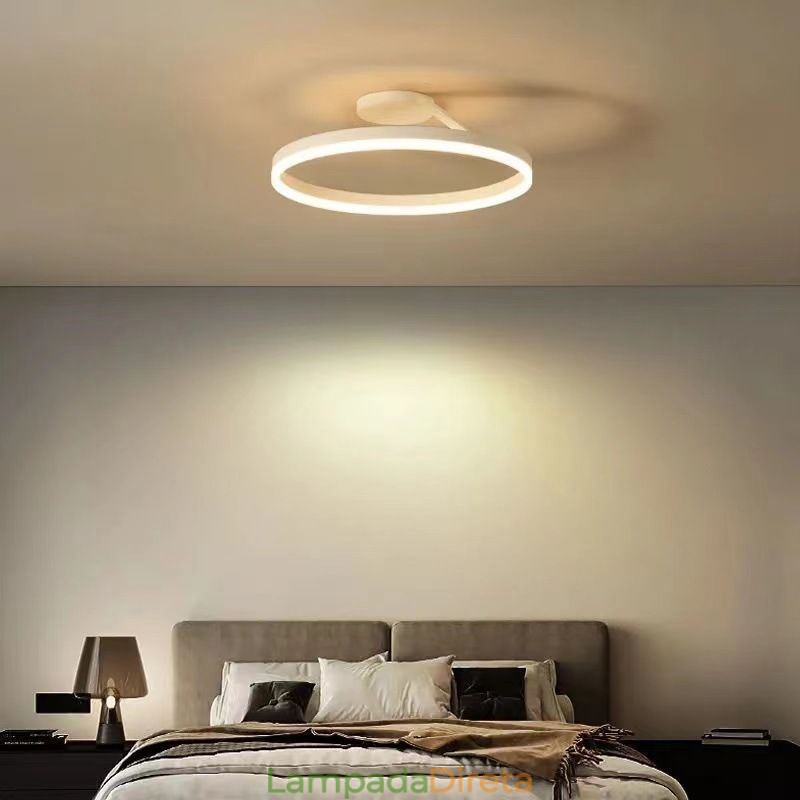Luminária de teto moderna embutida, luminária de iluminação circular com abajur de acrílico