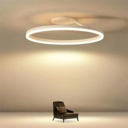 Luminária de teto moderna embutida, luminária de iluminação circular com abajur de acrílico