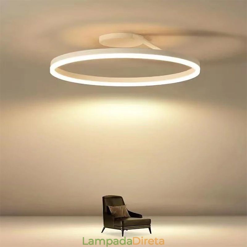 Luminária de teto moderna embutida, luminária de iluminação circular com abajur de acrílico