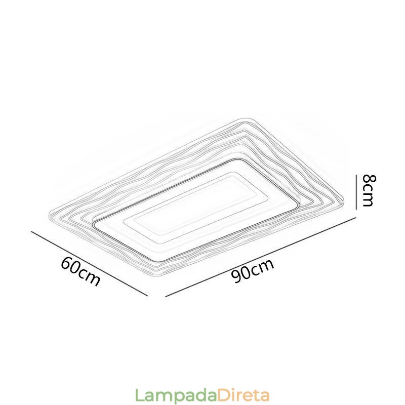 Luminária de teto retangular embutida minimalista acrílica ultrafina