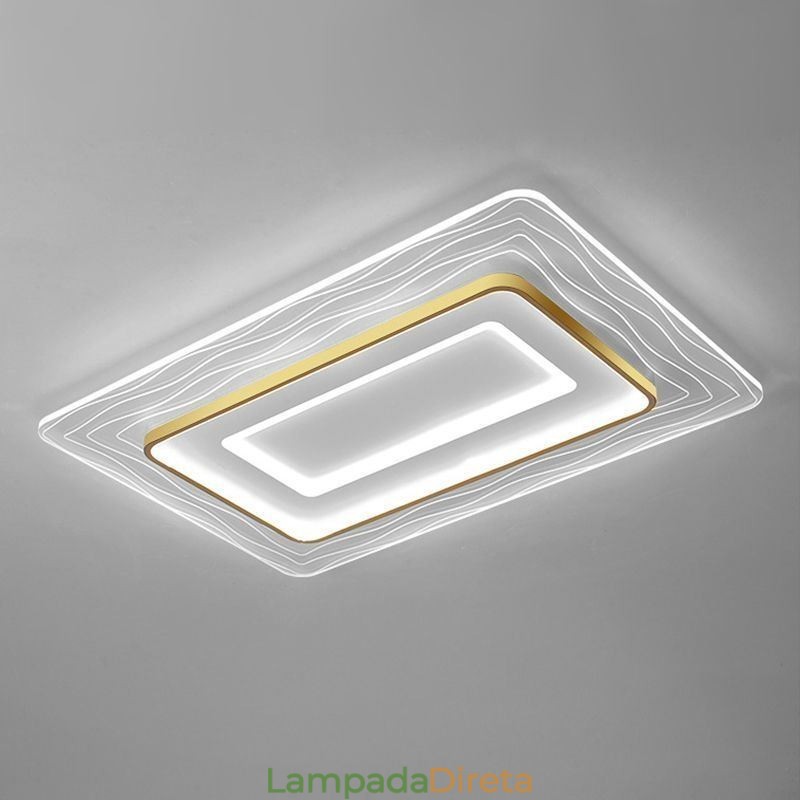 Luminária de teto retangular embutida minimalista acrílica ultrafina