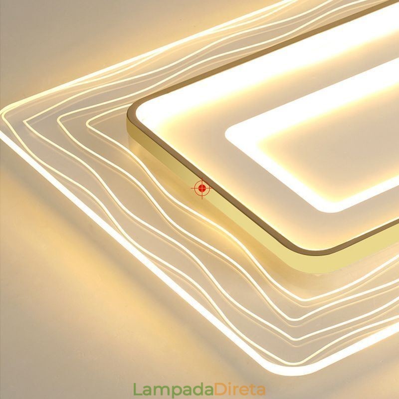 Luminária de teto retangular embutida minimalista acrílica ultrafina