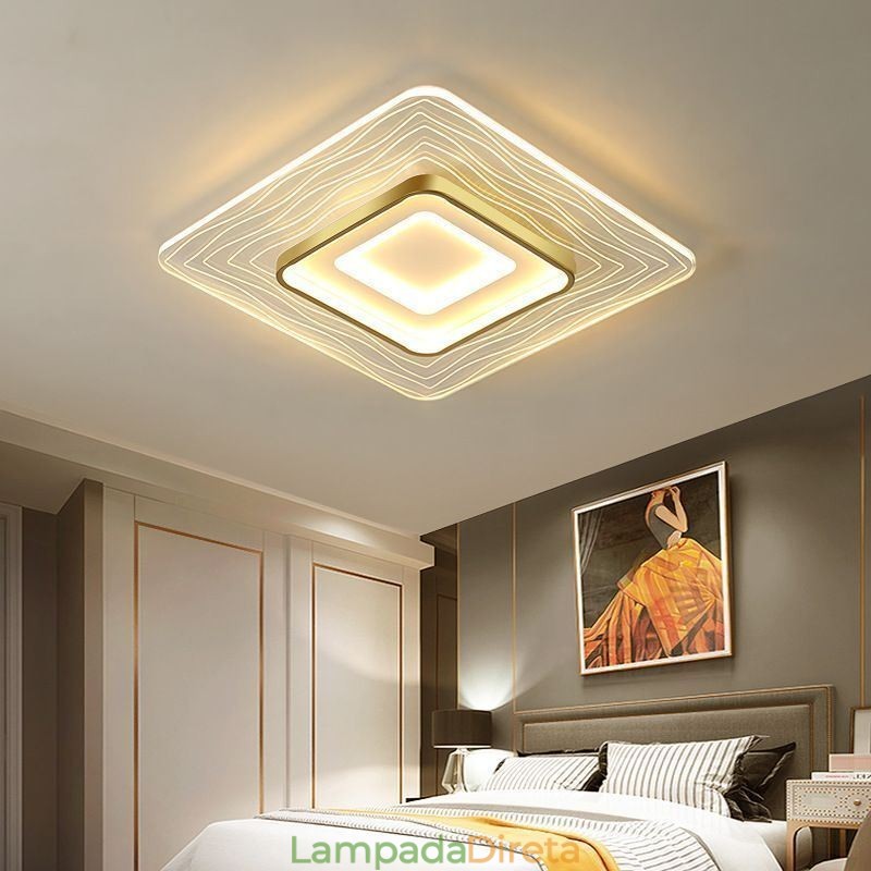 Luminária de teto embutida, luminária de teto ultrafina e minimalista em acrílico
