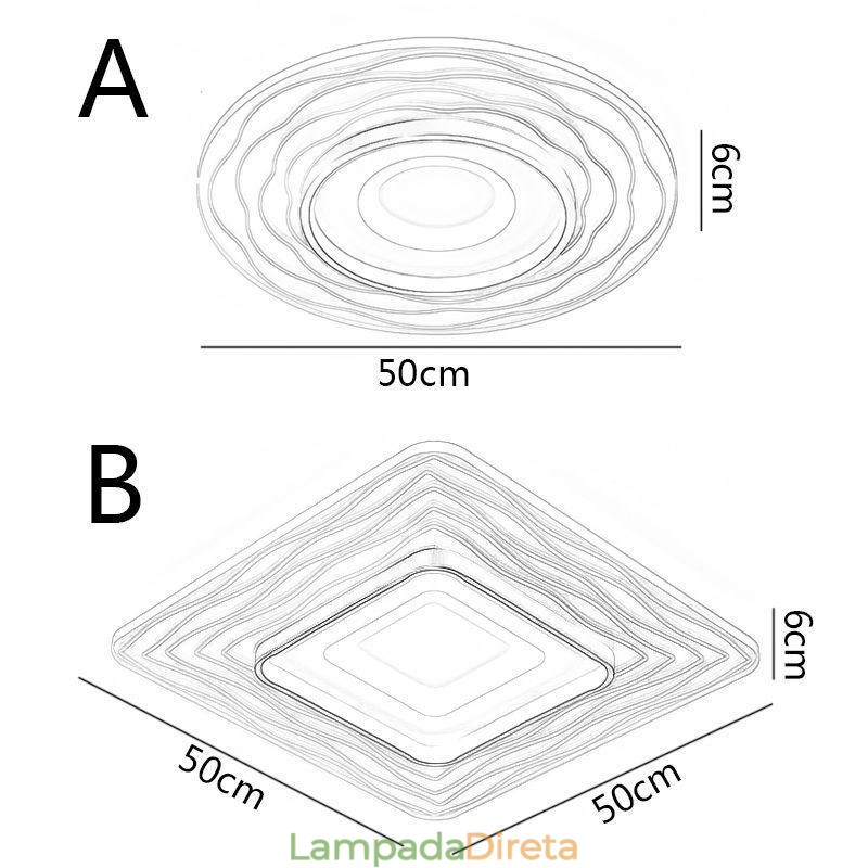 Luminária de teto embutida, luminária de teto ultrafina e minimalista em acrílico