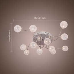 Luminária embutida de ferro G4 12 luzes com cúpulas de alumínio