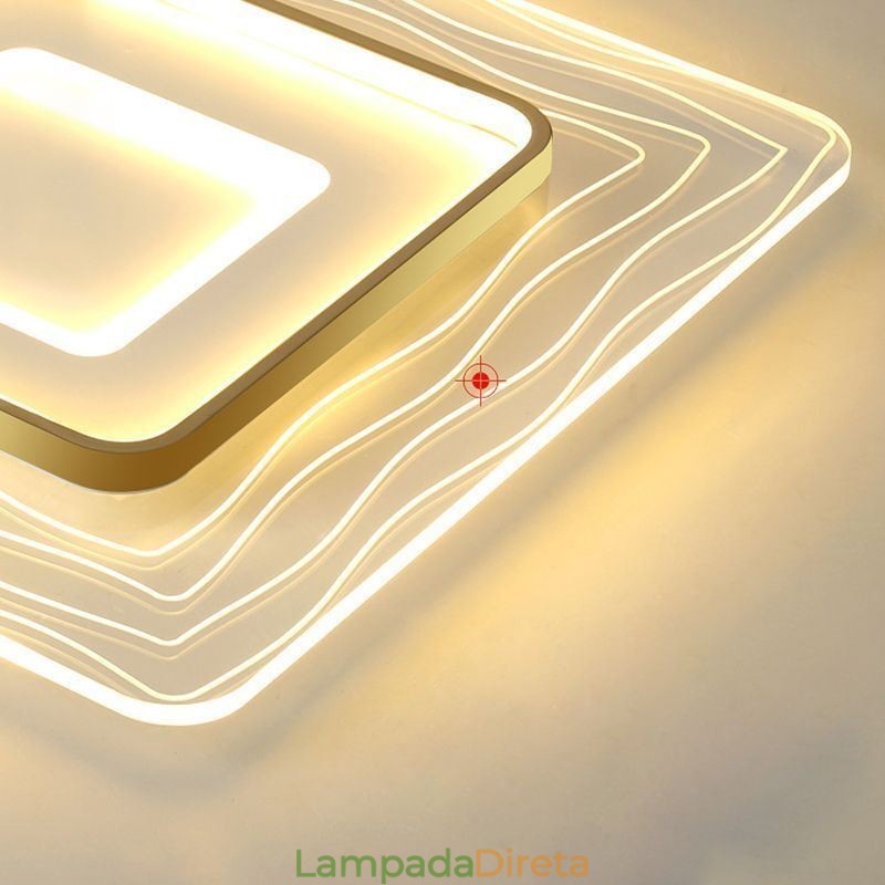Luminária de teto embutida, luminária de teto ultrafina e minimalista em acrílico