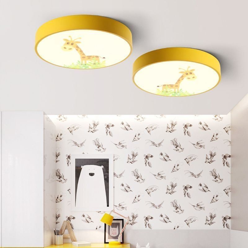 Luminária de teto infantil com desenho animado animal