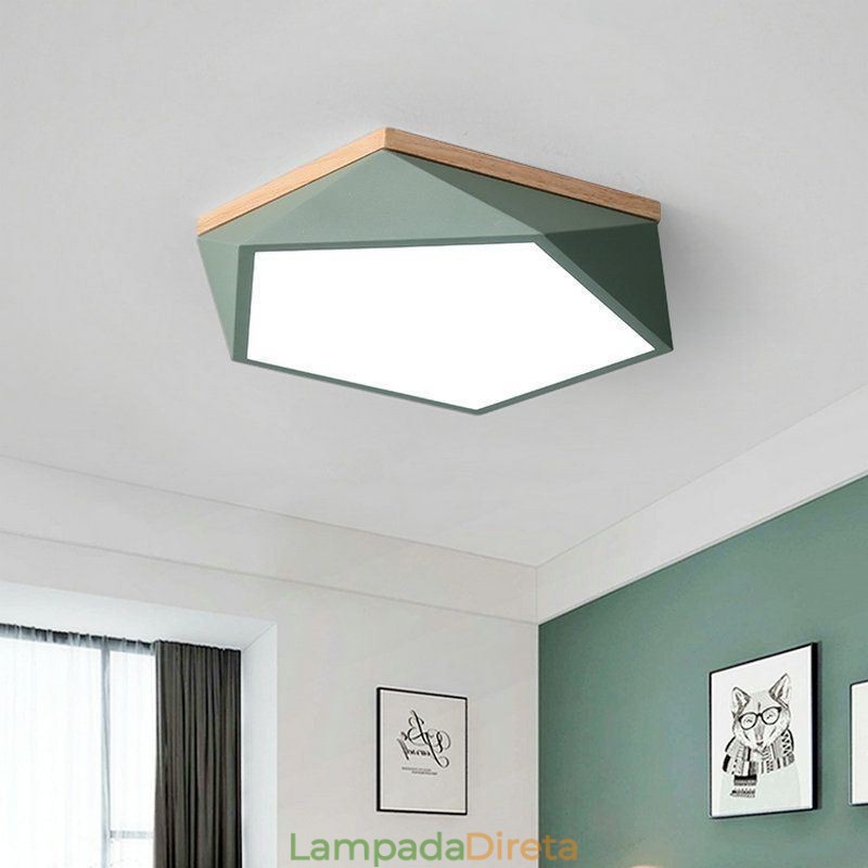 Luminária de teto moderna com design em formato de diamante, luminária de teto embutida regulável