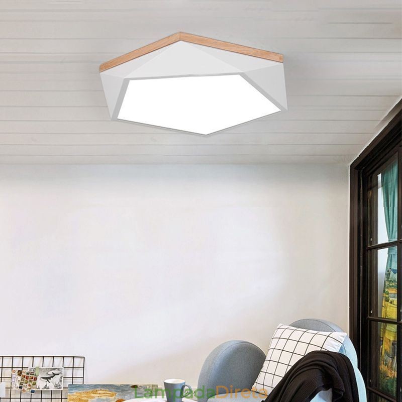 Luminária de teto moderna com design em formato de diamante, luminária de teto embutida regulável