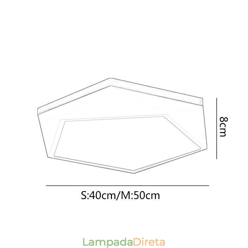 Luminária de teto moderna com design em formato de diamante, luminária de teto embutida regulável